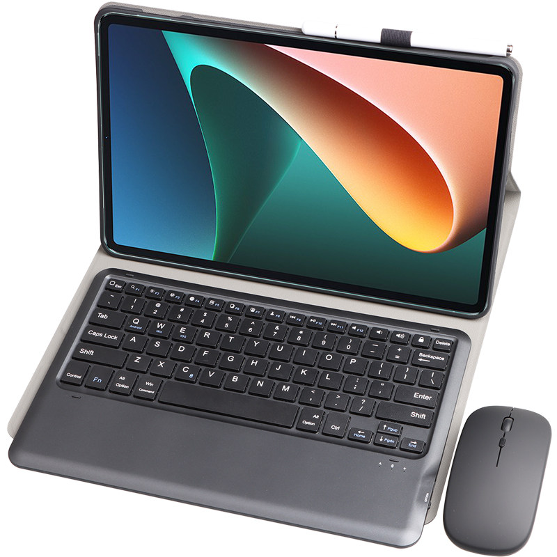 适用于Xiaomi/小米平板5 Pro 12.4英寸保护套带蓝牙键盘触摸板鼠标平板电脑Mipad5Pro全包边软壳皮套防摔支架