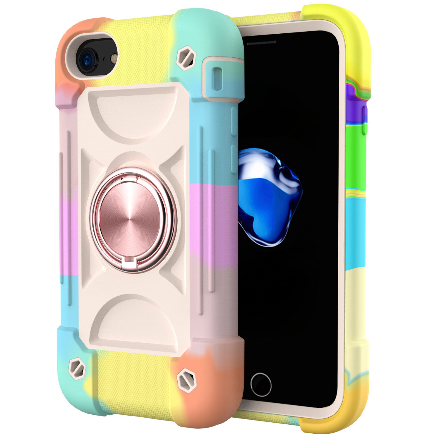 适用于iphone6plus手机壳苹果6splus保护套7/8Plus全包边硅胶软壳小i6/6s潮牌se男女款7P儿童防摔5.5寸支架