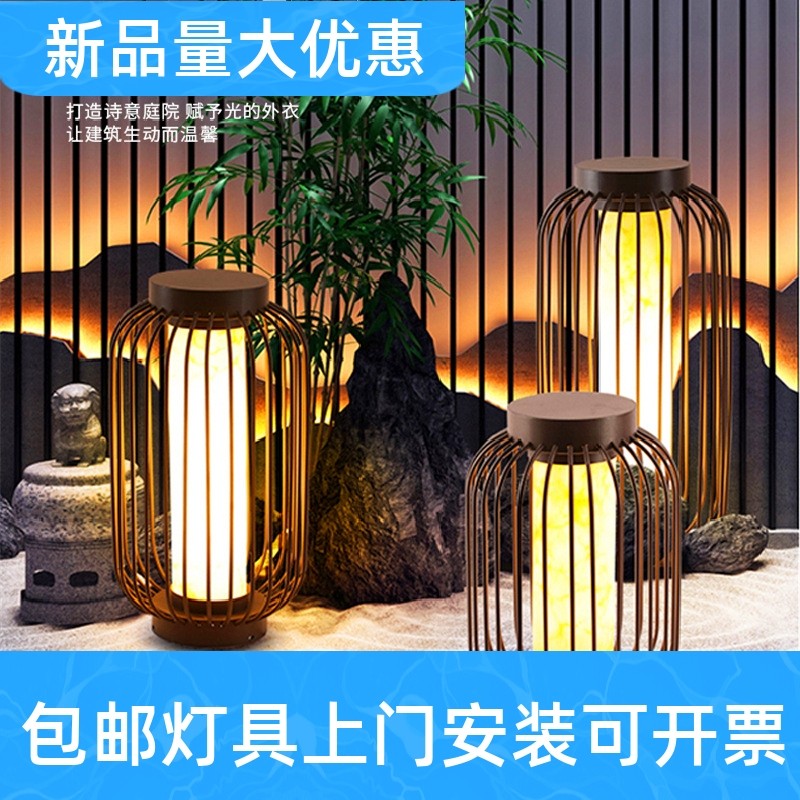 led太阳能鸟笼铁艺户外庭院灯花园别墅景观灯民宿小区装饰草工厂