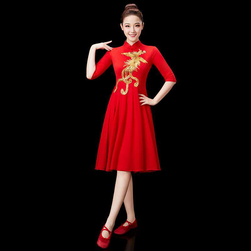特价打鼓服演出服夏季新款短袖腰鼓队锣鼓服装喜庆中老年广场舞舞