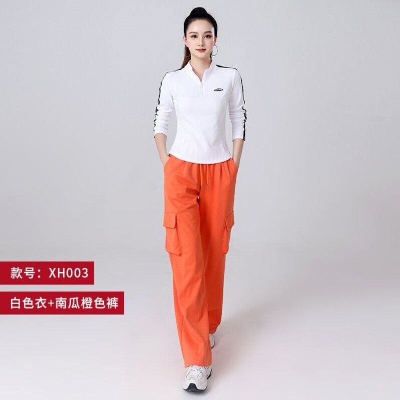 新款秋季新款杨丽萍广场舞服装长袖套装棉工装裤运动健身操鬼步舞