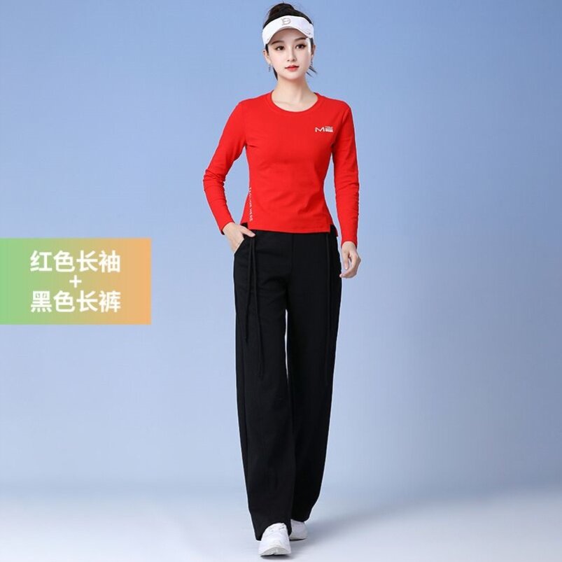新款广场舞服装新款套装秋季长袖鬼步舞运动健身操跑步杨丽萍跳舞