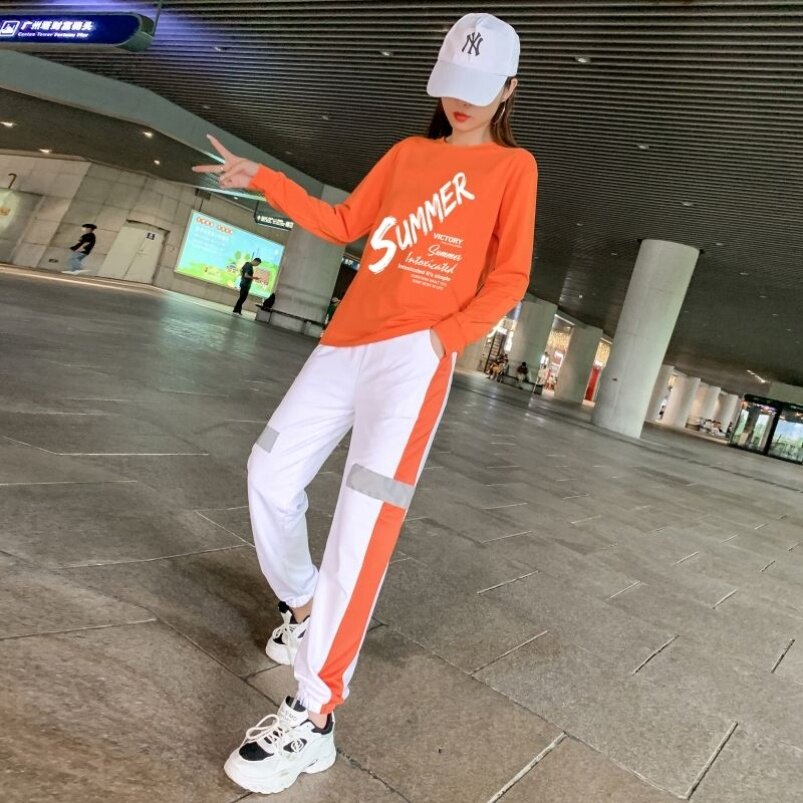新款鬼步舞广场舞新款服装休闲时尚街舞秋季跳舞宽松运动服健身套