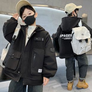 男童秋冬装加厚外套2025新款儿童冬季羊羔绒毛毛衣中大童帅洋气潮