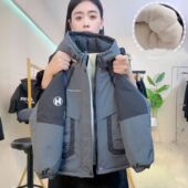 棉袄加绒儿童派克棉服 炸街男孩冬装 男童棉衣外套冬季 加厚2025新款