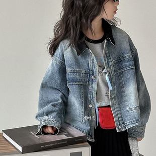女童牛仔外套2026春秋韩系宽松中大童儿童洋气休闲上衣学生百搭潮