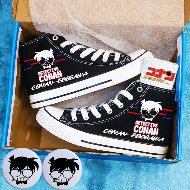 名侦探柯南周边帆布鞋日系动漫小兰怪盗基德休闲百搭潮流鞋运