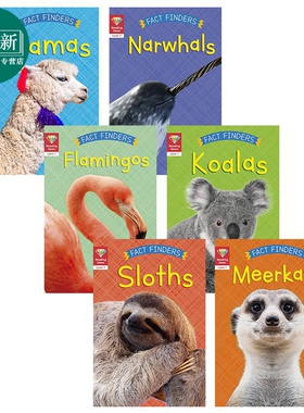 Reading Gems Fact Finders 宝石百科小读本1级6册动物科普 Sloths Meerkats Koalas Flamingos Llamas Narwhals 又日新