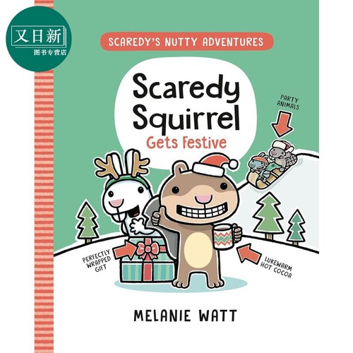 Melanie Watt Scaredy Squirrel Gets Festive 松鼠斯卡迪节庆清单 图像小说漫画 英文原版 儿童绘本 故事图画书 又日新
