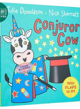 Julia Donaldson Nick Sharratt Conjuror Cow 会变魔术的牛 儿童绘本 故事图画书 翻翻书 进口英文原版 3岁以上