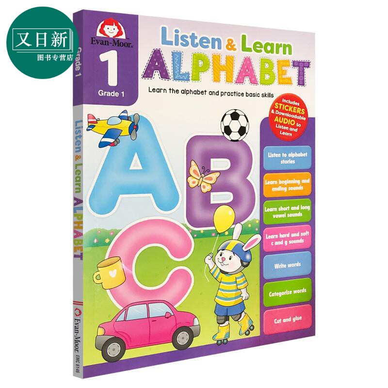 Listen and Learn Alphabet Grade 1 听故事学英语系列 字母表 一年级 Evan-Moor美国英文原版小学读写活动练习册 又日新