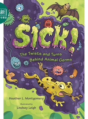 动物病菌背后的曲折 Sick! 英文原版 儿童科普读物 百科知识绘本 全彩漫画风格插图 进口童书 精装 8岁以上 又日新