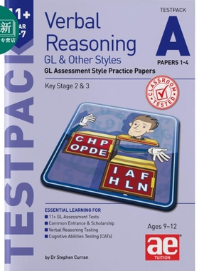 11+言语推理五年级GL考试测试套装A练习试卷1-4 Verbal Reasoning Year 5-7 GL Testpack A Practice Papers1-4 又日新
