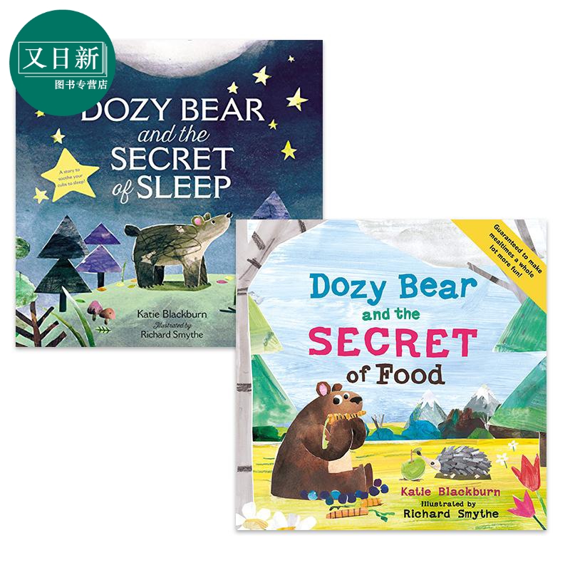 Richard Smythe 儿童故事绘本2册套装 Dozy Bear Secret of Food Sleep 瞌睡熊冬眠 食物的秘密 英文原版 0-5岁 又日新