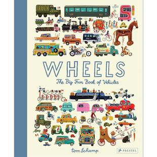 车轮 有趣的车辆手册Tom Schamp Wheels The Big Fun Book of Vehicles英文原版 儿童科普绘本 精装进口 儿童读物 又日新