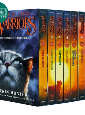 预售 猫武士三部曲三力量6册 赠音频 620~770L Warriors Power of Three 英文原版 传奇的猫族成长励志 儿童文学桥梁章节书小说 又