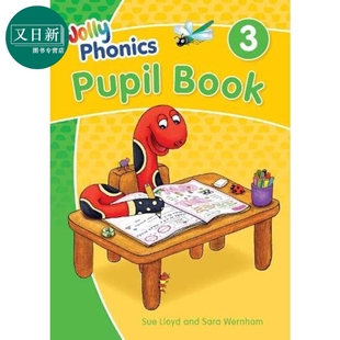 彩色版 又日新 Pupil 进口教材教辅参考书 英文原版 手写体 快乐自然拼读学生课本3 Book Phonics Jolly