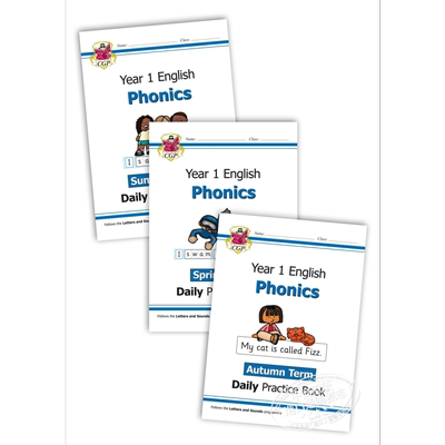 英国CGP教材 New KS1 Phonics Daily Practice Book 每日英语自然拼读练习套装 1年级 趣味英语拼读 5-6岁
