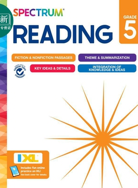 美国新课标教辅 光谱练习册 阅读系列 5年级 Spectrum Reading Workbook Grade 5 小学英语美国Carson Dellosa 又日新