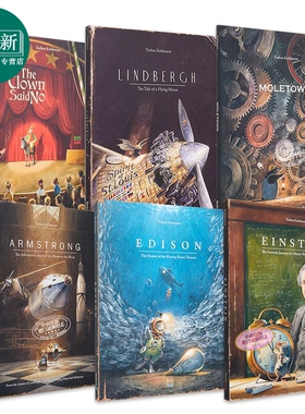 Torben Kuhlmann 英文原版插图文学本6册套装 爱因斯坦Einstein 爱迪生Edison 小老鼠历险记 Armstrong Lindbergh 又日新