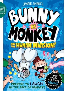 兔子大战猴子02 人类入侵 Bunny vs Monkey The Human Invasion 英文原版 儿童漫画故事书 幽默搞笑 进口童书7岁+ 又日新