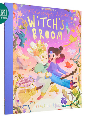 Beatrice Blue Once Upon a Witchs Broom 从前有个小魔法师 儿童绘本 故事图画书 英文原版 进口图书 又日新