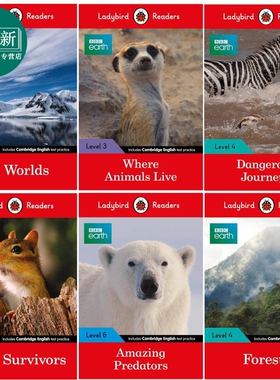 Ladybird Readers BBC Earth 小飘虫阅读分级指导BBC地球高阶6册 英文原版动物科普分级读物 Forests Ice Worlds 又日新