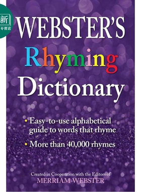 预售 韦氏押韵词典 Webster s Rhyming Dictionary 英文原版 韦氏词典 词汇参考工具书 Merriam Webster 又日新