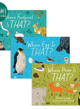 儿童科普动物绘本3册套装 Whose ... Is That 那是谁的脚印footprint 便便poop 蛋Egg 知识图画书 英文原版进口 又日新
