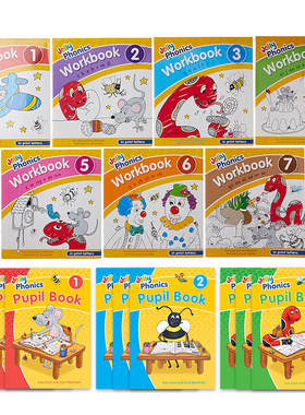 英国原版英语教辅 快乐自然拼读 Jolly Phonics Workbooks Pupil Student Book 练习册 学生书 英式 美式英语 外语学习图书 ?