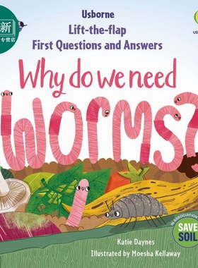 尤斯伯恩你问我答 为什么需要虫子First Questions & Answers Why do we need worms 英文原版 科普纸板书翻翻书 又日新