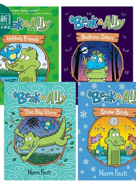 桥梁漫画 小鸟和鳄鱼4册 Beak & Ally 1-4 英文原版进口图书 故事图画书图像小说Unlikely Friends Snow Birds 又日新