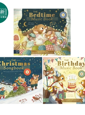 预售 Amy Adele发声书 共3册 睡前名曲精选The Bedtime Music Book 生日/新年的歌声Songbook 英文原版 亲子童书音乐书 又日新
