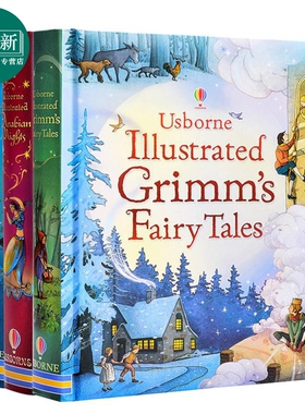 英文原版Usborne精装经典童话故事插画书3册 安徒生童话 一千零一夜Arabian Nights 格林童话Grimms Fairy Tales 又日新