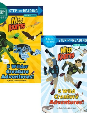 兰登阅读进阶2级别 2册套装 Wild Creature Adventures 动物兄弟故事集 Step into Reading 英文原版儿童图画书