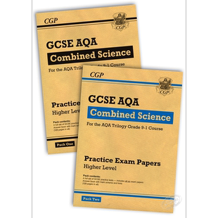 英国CGP教材 GCSE/IGCSE Combined Science AQA Practice Papers: Higher Pack 1 & 2 综合科学高等AQA考试实践试卷包1&2