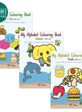 胡锡恒博士儿童书写教程 我的字母涂色书3册 My Alphabet Colouring Book 动物Animals Things I like 食物Foods 又日新