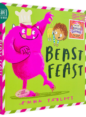 Emma Yarlett：Beast Feast 怪兽大餐 含翻翻页 趣味翻翻书 英文原版 进口图书 亲子互动 儿童故事绘本读物 5-9岁
