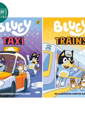 预售 Bluey 小蓝狗布鲁伊章节书 2册 火车故事Trains+计程车故事Taxi 英文原版 插图版章节书 趣味横生的冒险故事书 又日新