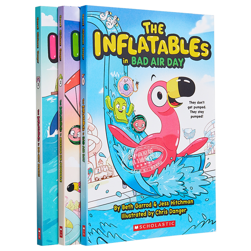 The Inflatables 1-3 学乐漫画 充气玩具团系列3册套装 儿童漫画章节书图像小说 英文原版进口英语图画小说 又日新
