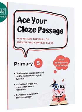 新加坡教辅 Ace Your Cloze Passage Primary 5 战胜英语完形填空 小学5年级 教辅练习 英语填空题 英文原版图书 又日新