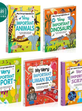 DK重点小百科5册 My Encyclopedia 英文原版 儿童科普绘本读物 人体+运动+恐龙+动物+科学 精装少儿百科 进口童书 又日新