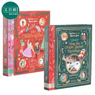 儿童亲子互动 又日新 音乐盒 Nutcracker 圣诞前夕 胡桃夹子 Box 故事书2册套装 上弦发条发声 Stories Christmas Music