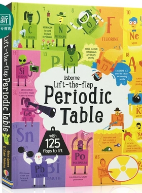 元素周期表STEM翻翻书 Lift the Flap Periodic Table 化学知识 儿童绘本纸板书 英文原版进口 Usborne 7-12岁
