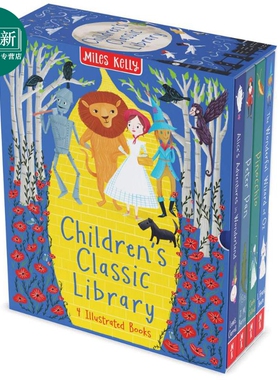 儿童童话图书馆4册套装 Childrens Classic Library Slipcase 英文原版 儿童文学故事书 进口童书 爱丽丝梦游仙境 又日新