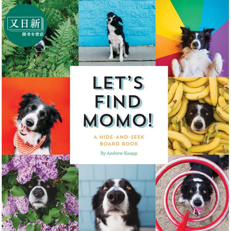 Lets Find Momo寻找莫莫1 让我们找到Momo 英文原版纸板书 A Hide-And-Seek Board Book 狗狗找找书 捉迷藏的书 又日新