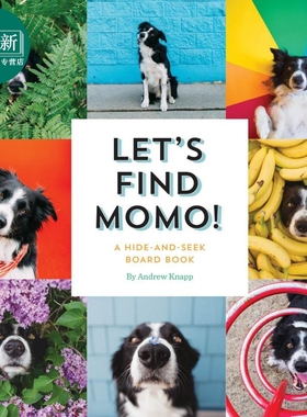 Lets Find Momo寻找莫莫1 让我们找到Momo 英文原版纸板书 A Hide-And-Seek Board Book 狗狗找找书 捉迷藏的书 又日新