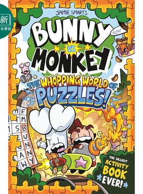 兔子大战猴子衍生书 谜题大世界 Bunny vs Monkey The Whopping World of Puzzles 英文原版 儿童读物 进口 7-9岁 又日新