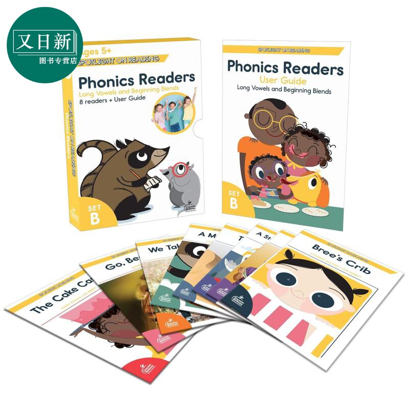 美国聚焦阅读 自然拼读解码读物套装B 英文原版Carson Dellosa Spotlight on Reading Phonics Readers Set B 又日新