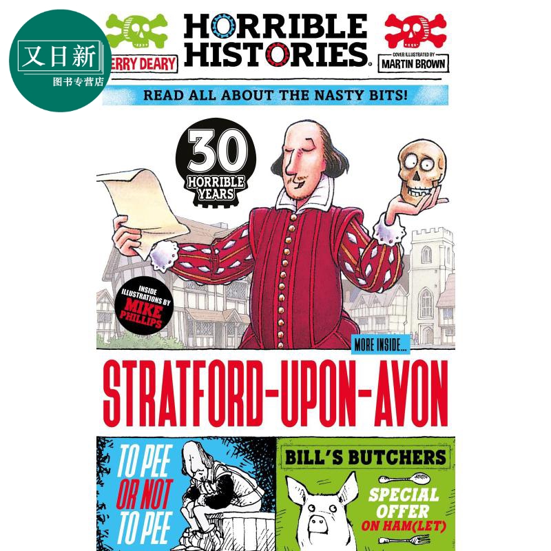 预售 12岁以上适读 Horrible Histories Gruesome Guide to Stratford- upon-Avon 可怕的历史 莎士比亚故乡史英文原版 又日新 书籍/杂志/报纸 儿童读物原版书 原图主图